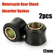 2/4pc12MM Motorcycle Rear Shock Absorber Rubber Bush Suspension Universal Black